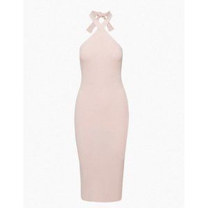 NWT Aritzia Wilfred Womens Cayenne Knit Halter Poetic Pink MIDI Dress Small $168